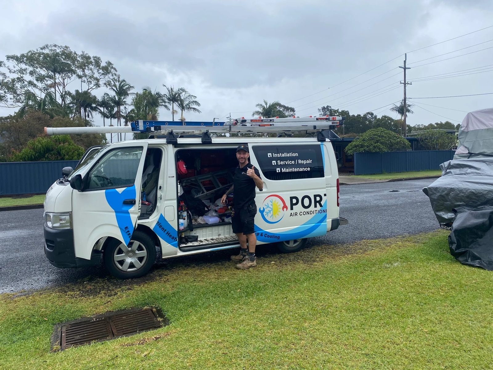 Port Air Conditioning branded work van